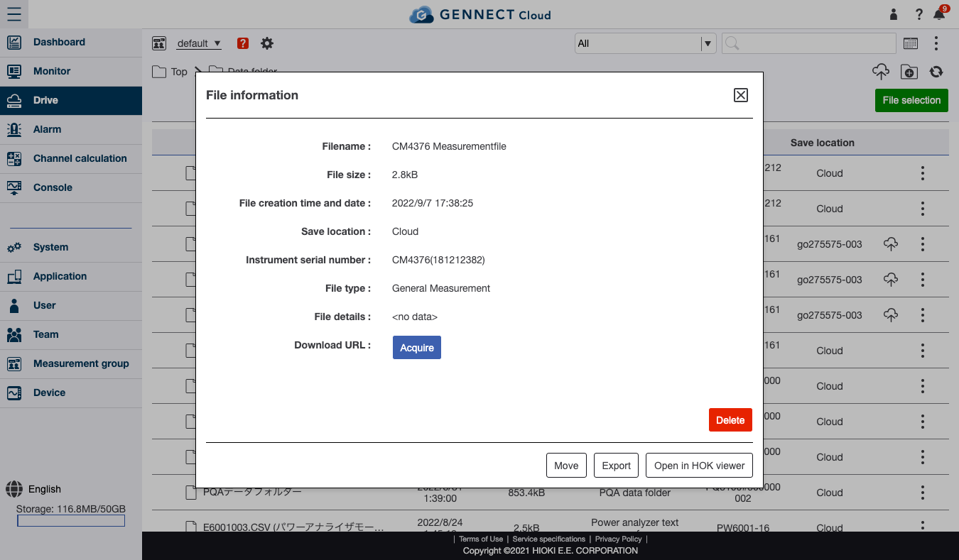 Opening instrument data files with the HOK viewer | GENNECT Cloud