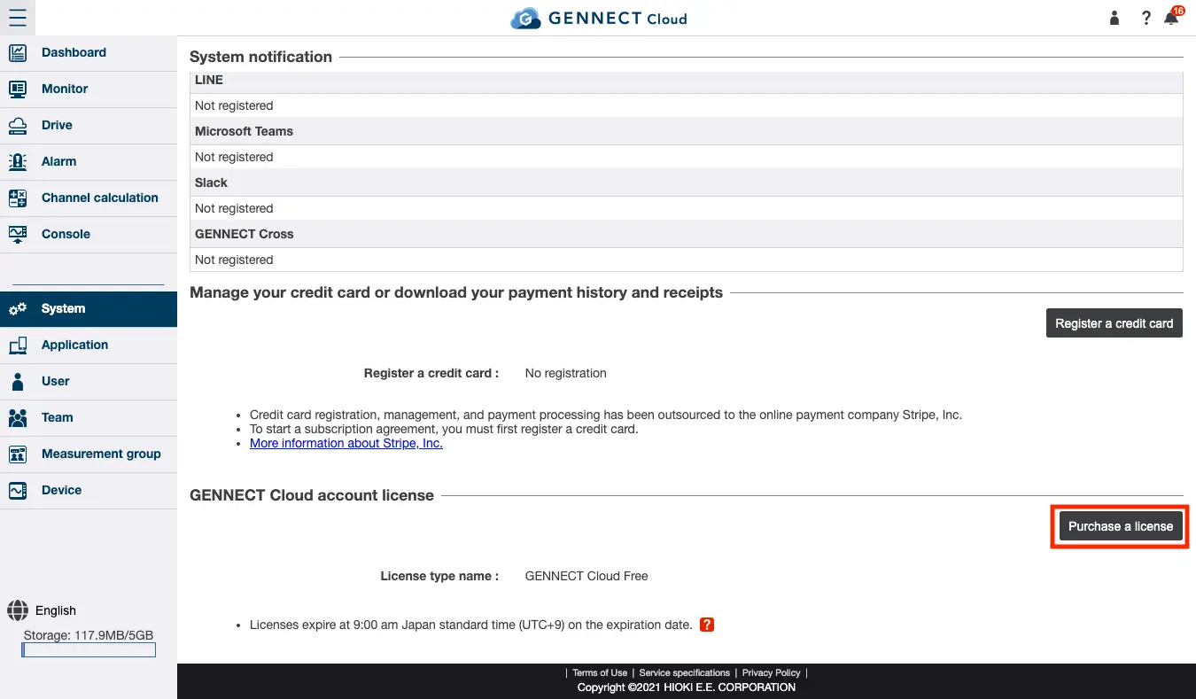 Registering a GENNECT Cloud license card | GENNECT Cloud